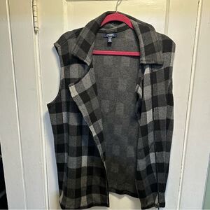 EUC chaps Black and Gray Vest